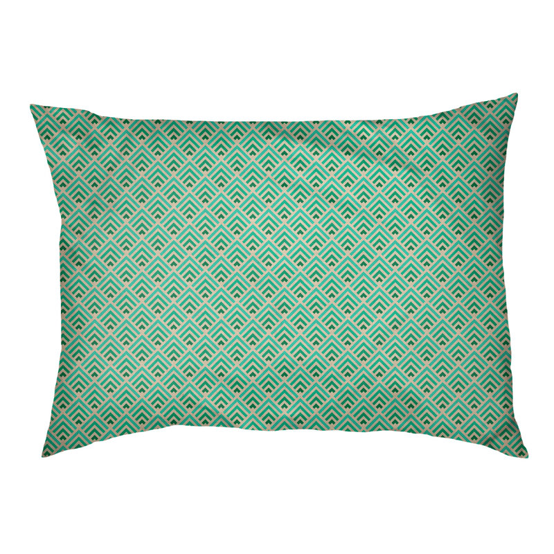Campion Geometric Fleece Pet Bed, 29.5" L x 19.5" W, Yellow/Green/White