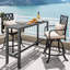Tabouret de bar extérieur pivotant en métal avec coussin 29 po Soline-739471206