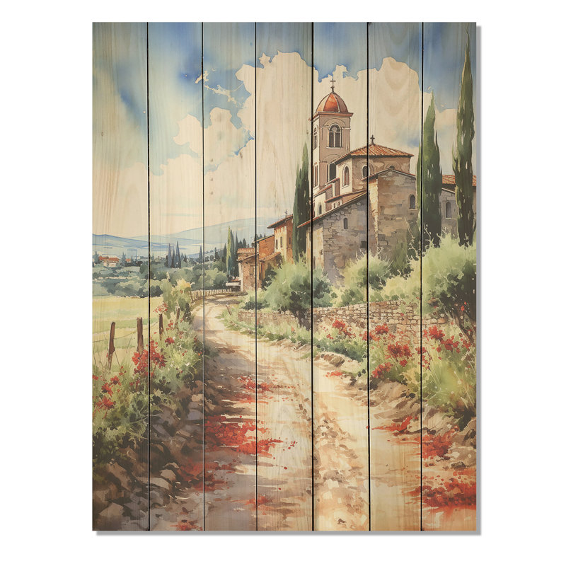 Italian Village Charm II - Italie sur bois, H 44 po x l 34 po