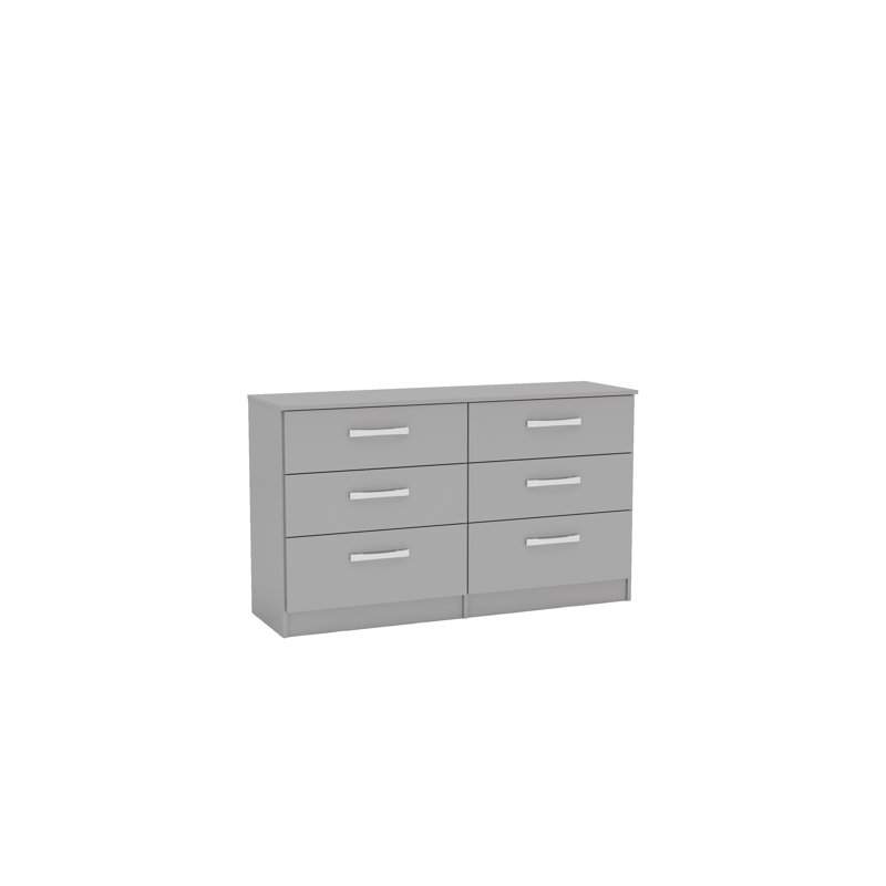 Marquitta 6 Drawer 127.5 Cm W Double Dresser, Grey