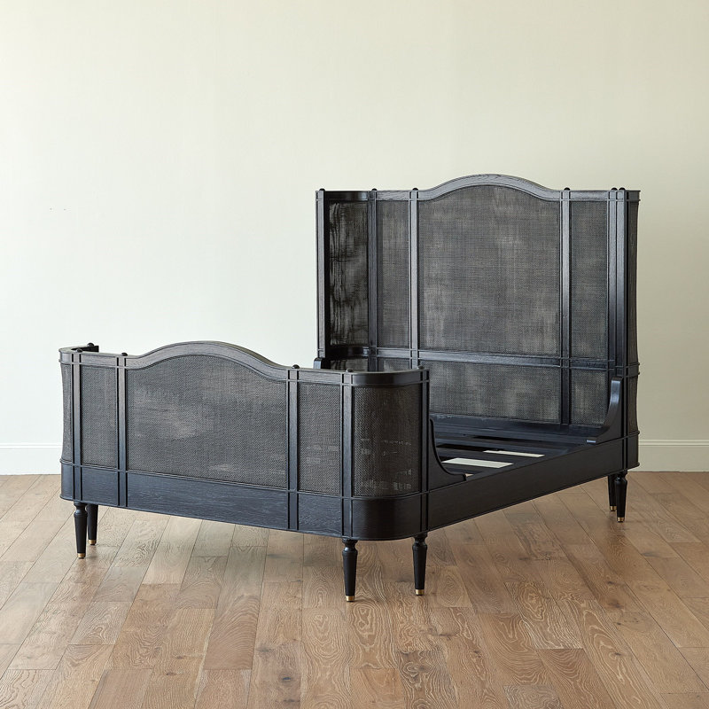 Solid Wood Bed, Black, Queen