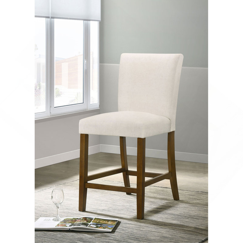 Ensemble de 2 chaises de comptoir, Beige et brun, Beige+Brown