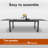 10 - Person Upgraded Aluminum Patio Stackable Dining Chair Set With Extendable Rectangular Table-156465181-156465182