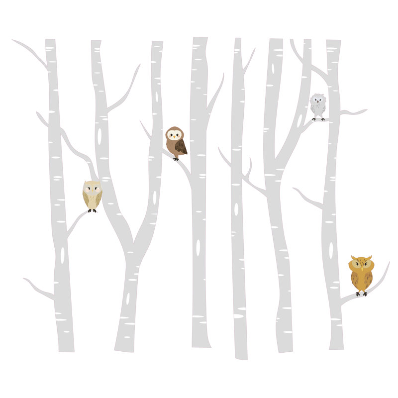Adhésif décoratif arbres et forêts sauvages, H 28 po x l 21 po