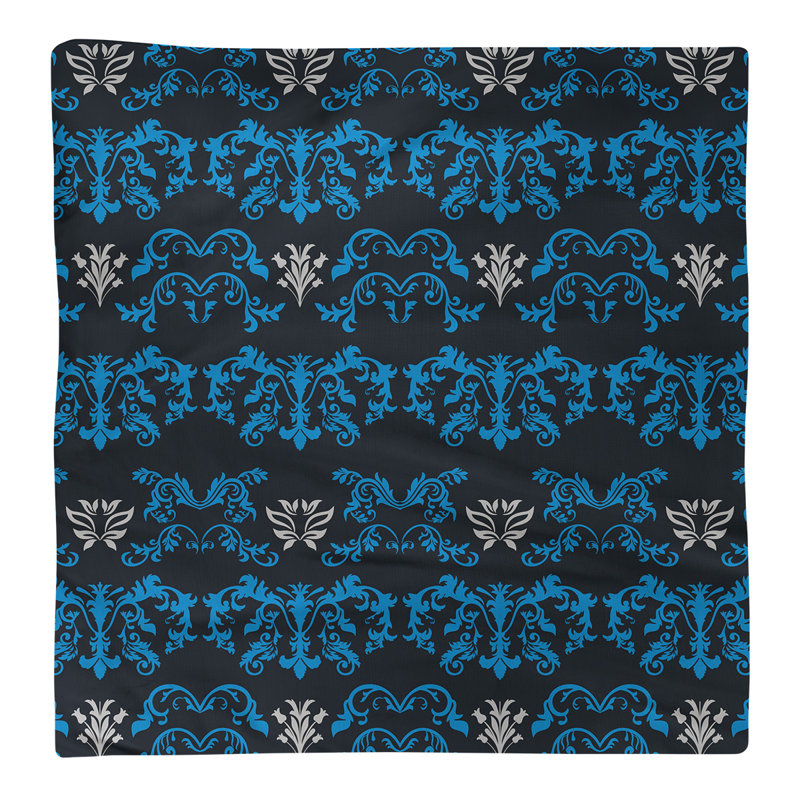 Serviette de football Carolina, Bleu Carolina / noir / argent, Coton, l 10 po x L 10 po