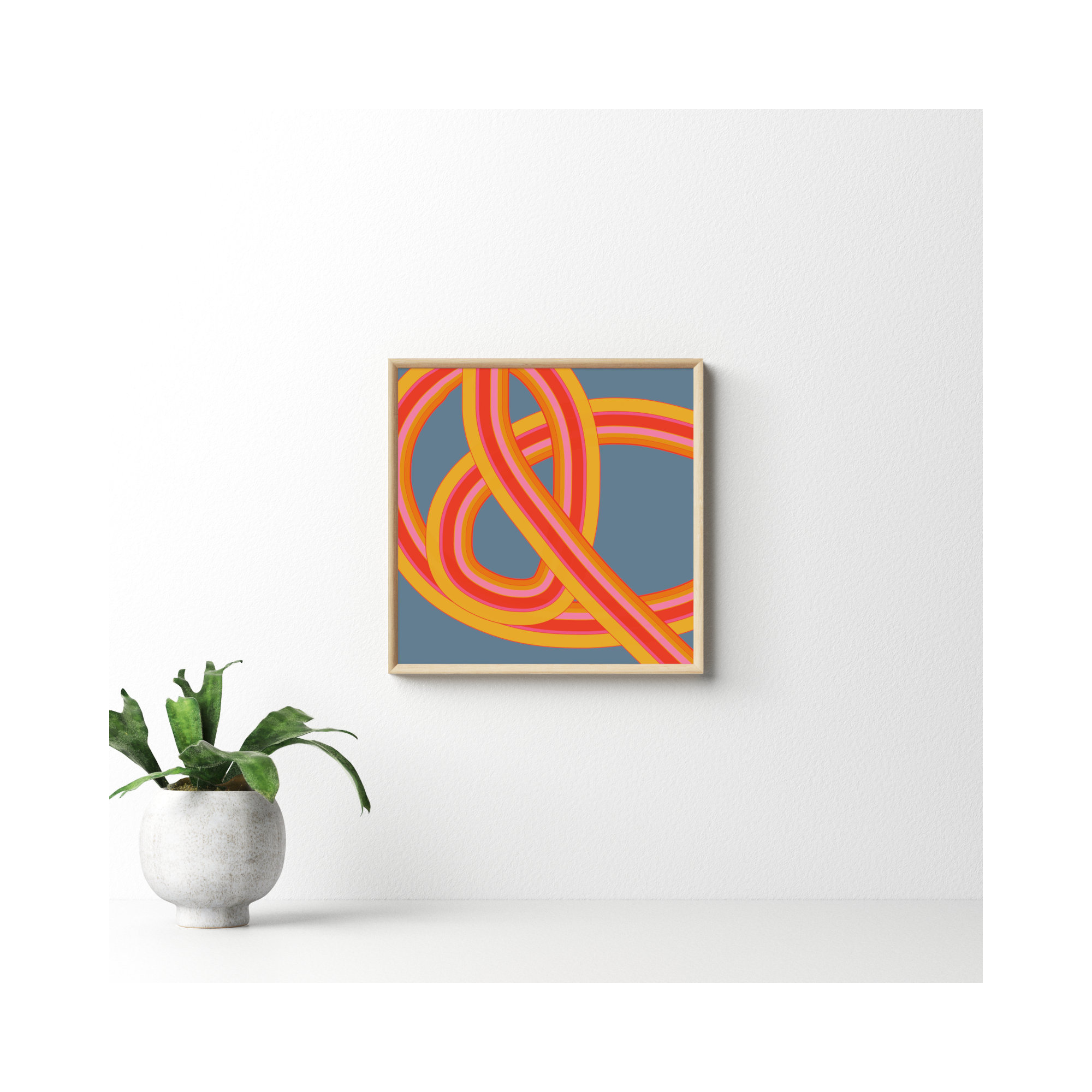 Twist Series I Hawaiian Twist by Jacques Pilon - Picture Frame Graphic Art, 16" H x 16" W x 1.25" D, Brown