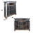 Rahman Semicircle Bar Cabinet in Antique Ebony and Aluminum
