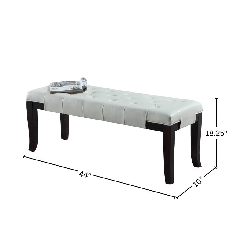 Banc capitonné, similicuir, blanc