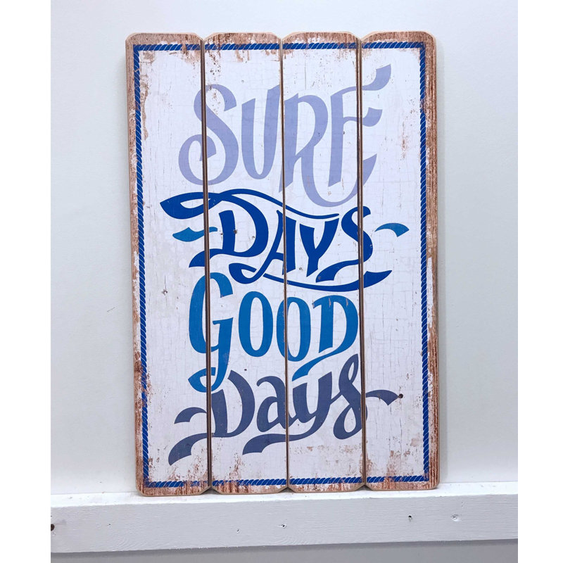 Décoration murale à panneau de bois surf days