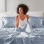 Ensemble de draps 6 pièces très grand luxe bleu-117539313-117539305