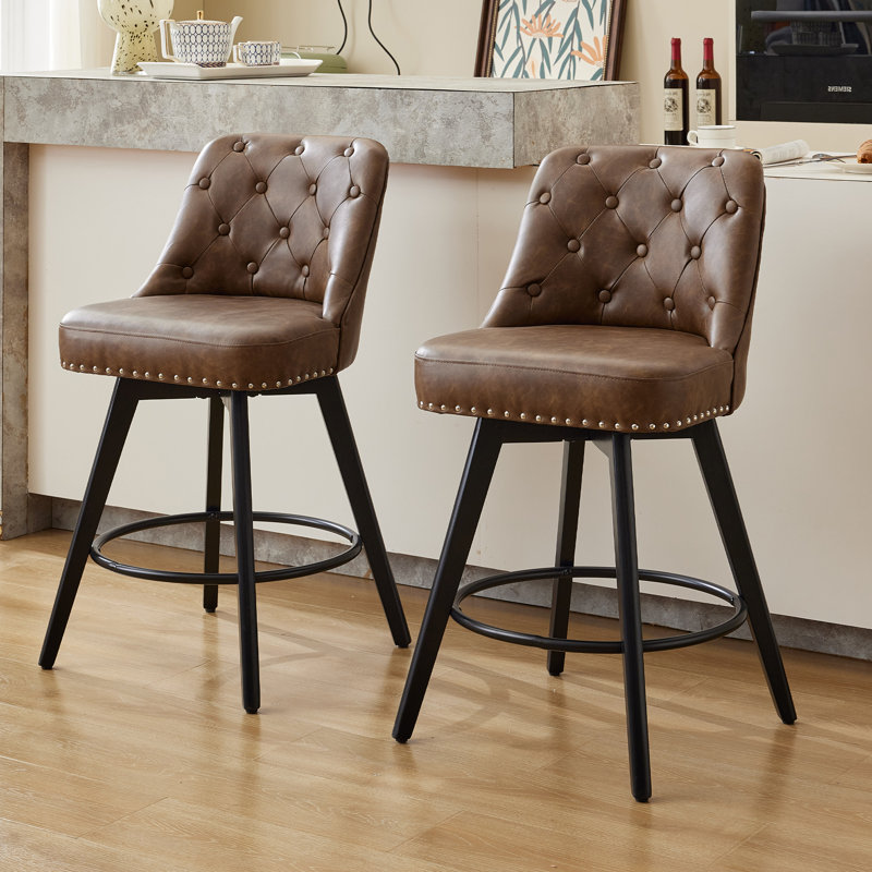 Faux Leather Swivel Accent Chair