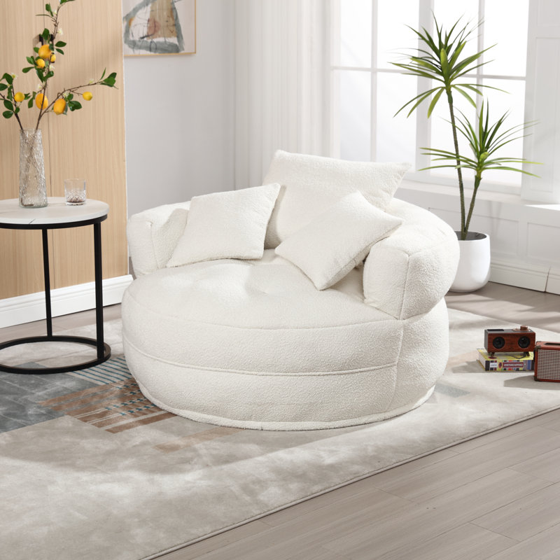 Méridienne rembourrée Roosendaal, Beige Boucle