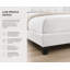 Lit plateforme tapissier réglable avec tête de lit capitonnée, base de lit moderne en lin et similicuir, blanc, simple-1754542014-1754542003