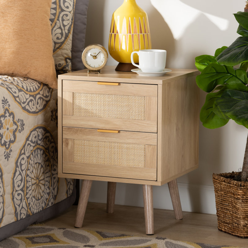 40cm W Solid + Manufactured Wood Bedside Table