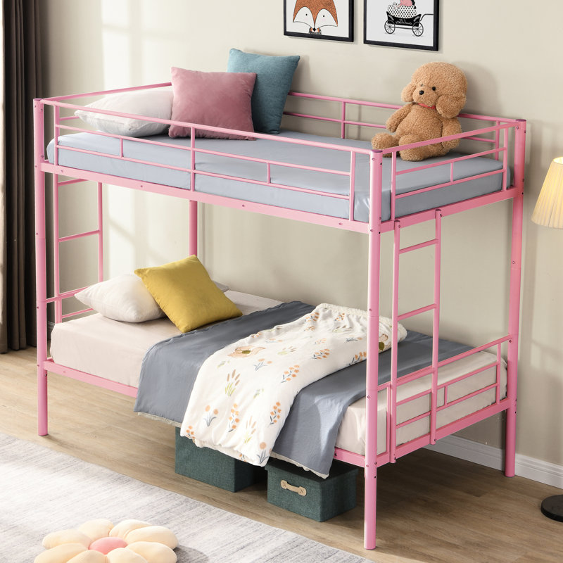 Lit superposé simple au-dessus de métal Pink
