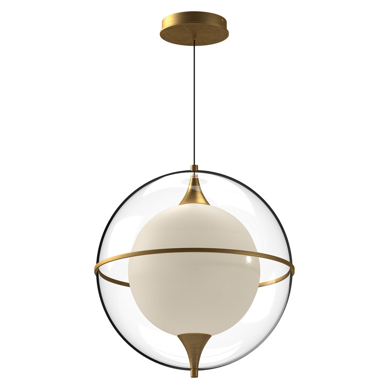 Aries Dimmable LED Globe Chandelier, Brushed Gold