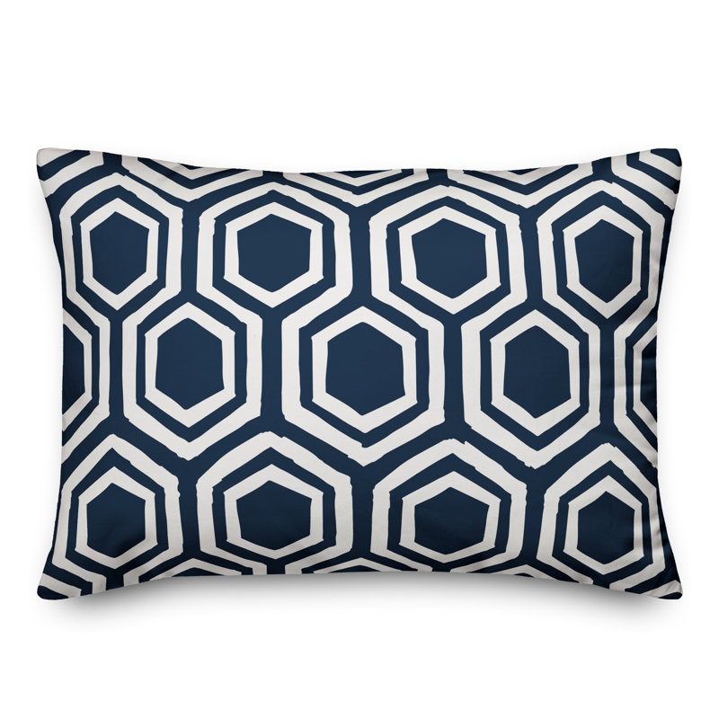 Coussin Honeycomb, Bleu / blanc