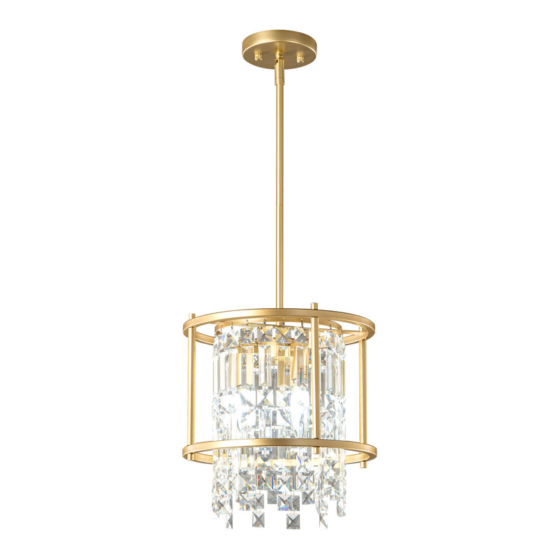 Jennesa 1 - Pack Pendant Lights Kitchen Island Crystal Semi Flush Mount Ceiling Light Modern Chandeliers for Hallway Entryway Bedroom Balcony