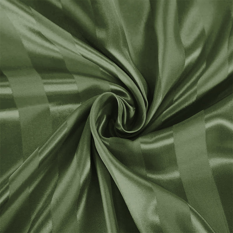 Premium Stripe Fitted Sheet - Deep Pocket, Wrinkle-Free, Ultra Soft Microfiber Bed Sheet, Olive Green Striped, Kingsize (5')