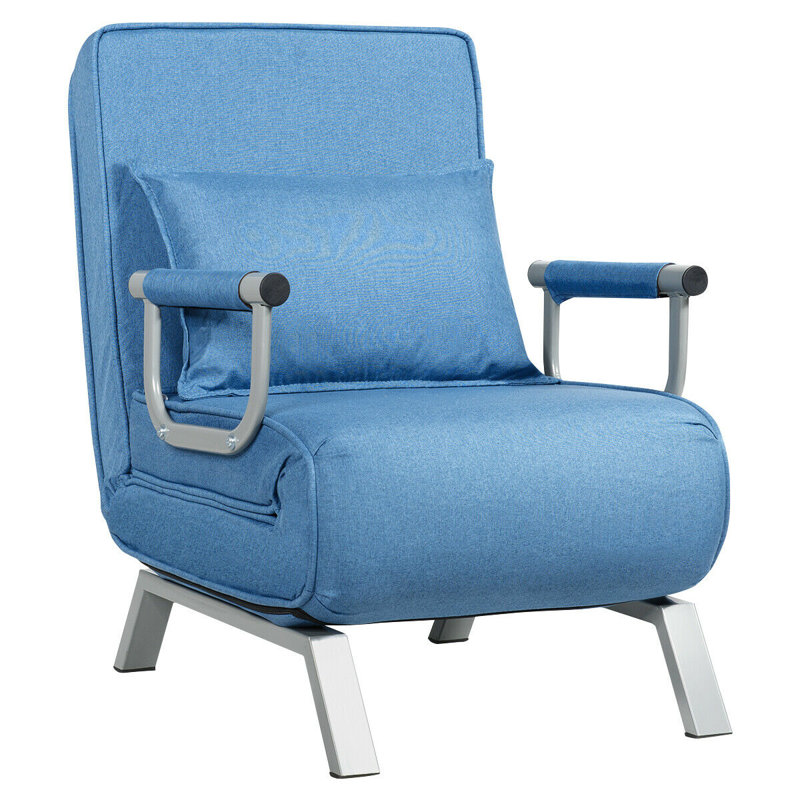 Chaise longue inclinable à deux accoudoirs Lippi, Bleu