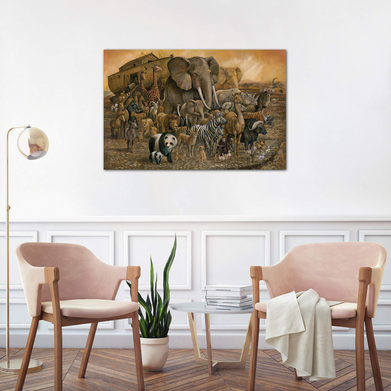 Noah's Ark by Ruane Manning - Painting on Canvas, 20.32 cm H x 30.48 cm W