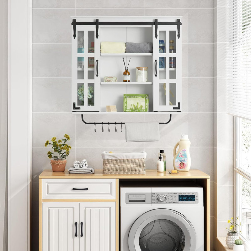 Armoire de salle de bain murale Amesfield, Blanc