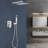1-Spray Patterns 11.8 In. Dual Fixed And Handheld Shower Head With 2.5 GPM In Brushed Nickel
