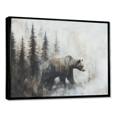 Ours dans le brouillard, forêt, paysage II