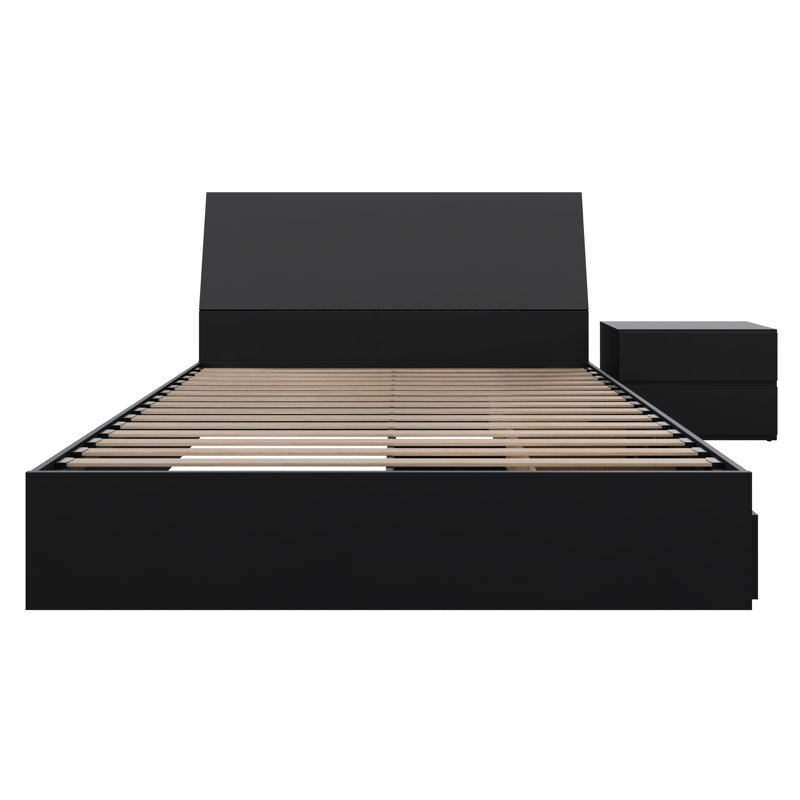 Porter 2-Piece Reversible Storage Bedroom Set, Full, Black
