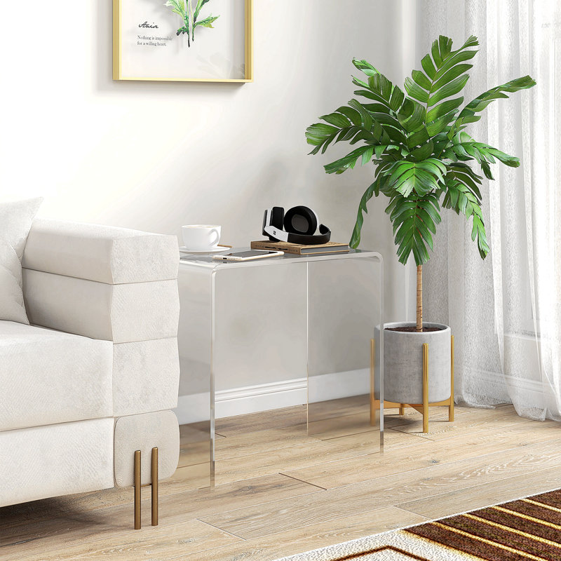 21" Long Rectangle Acrylic Waterfall Coffee Table, Clear