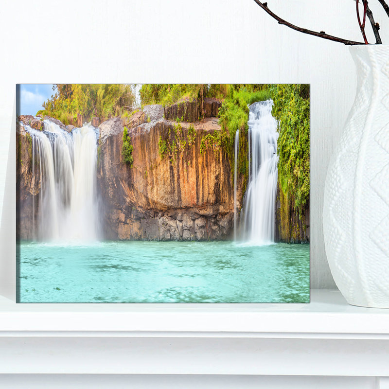 Dry Dry Waterfall - reproduction de photo sur toile, H 20 po x l 40 po x P 1po, Toile tendue