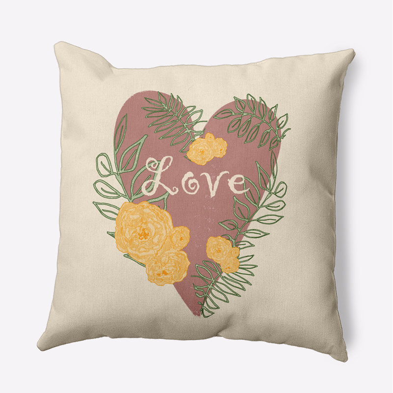 Floral Outdoor Reversible Throw Pillow, 20"H x 20"W, Square