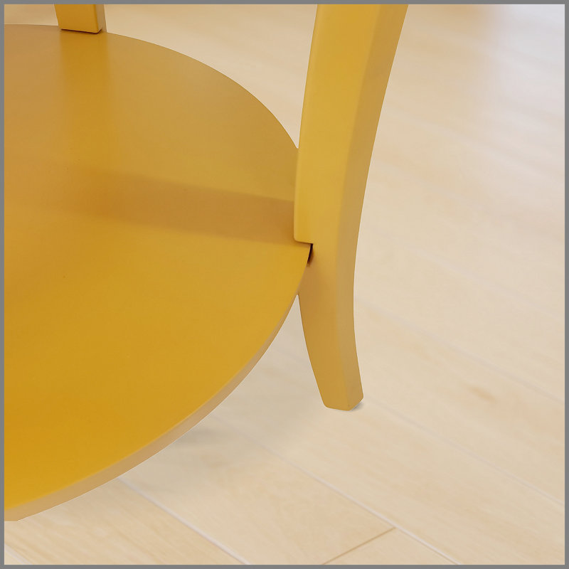 Table de bout à tablette ovale contemporaine Perth, jaune