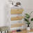 Slim Shoe Cabinet with 2 Flip Drawers, Hidden Entryway Shoe Storage Organizer with Adjustable Shelves-1922755657