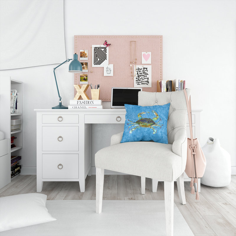 Coussin décoratif intérieur/extérieur carré crabe