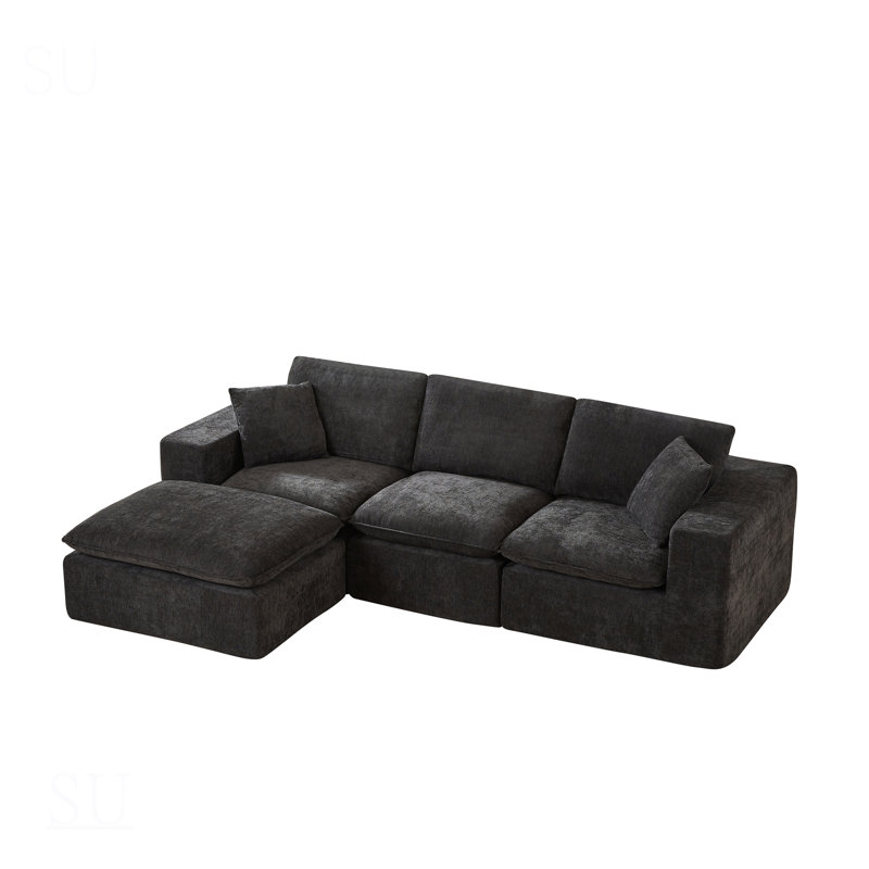 Canapé Boneless, Chenille noir