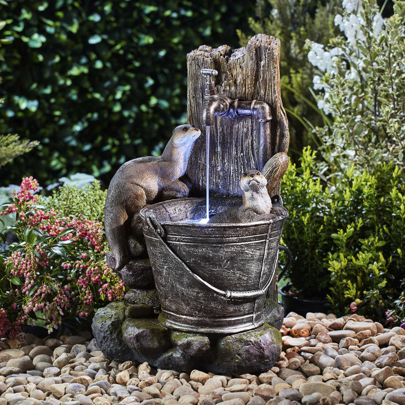 Nikita Weather Resistant Floor Fountain with Light