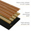 Panneaux muraux en bois 94,5 po x 23,6 po, panneaux insonorisants décoratifs pour murs et plafonds, panneaux muraux en bois à lattes 3D-96659830