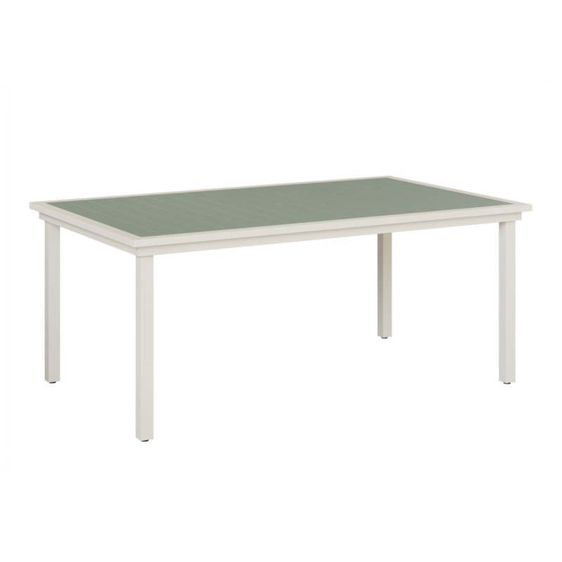 Vida Outdoor Dining Table, Seafoam, Matte White