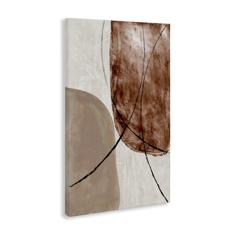 Taupe et toile abstraite brune, design par Merri Pattinian, H 24 po x l 16 po