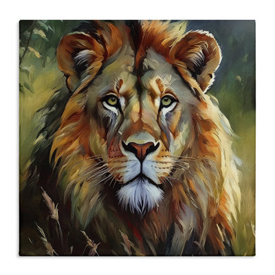  «Painterly Lion Portrait», art mural sur toile par Noah Bay