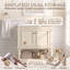Meuble-lavabo autoportant en bois massif de 24 po + panneau de fibres à densité moyenne avec plateau ouvert et rangement fermé beige-130995014