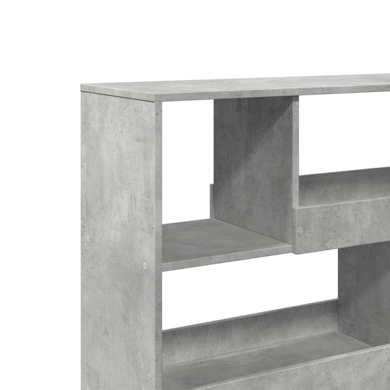 Schrey 94.5cm H Book Cabinet Bookcase, Concrete Grey, (3 Shelves) 94.5cm H x 100cm W x 33cm D