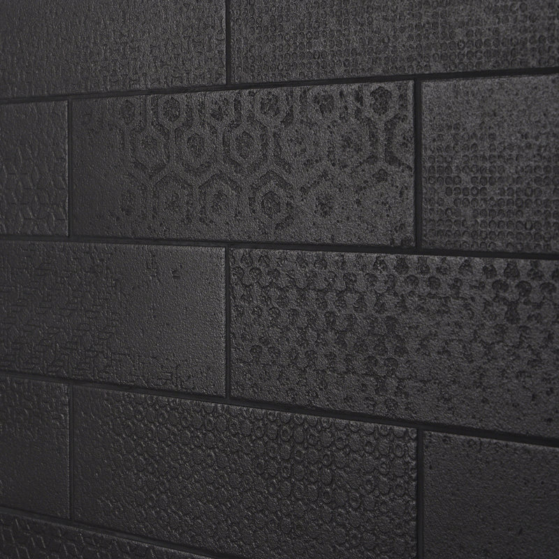 Bond Tile Fabricio 4 in. x 12 in. Matte Porcelain Subway Floor and Wall Tile (30 pieces / 8.72 sq. ft. / box), Black