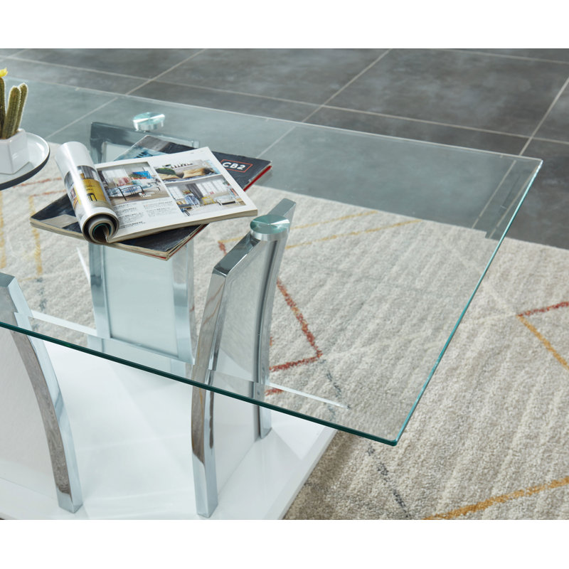 Ensemble de tables basses 3 pièces Crittendon, Blanc lustré