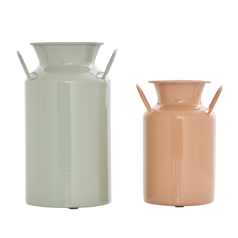 Hays Metal Jug Decorative Vase with Handles Set, Pink/Blue, Medium