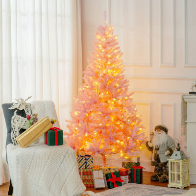 Sapin de Noël artificiel de 6 pi avec des branches réalistes, 250 lumières DEL chaudes et 1000 pointes