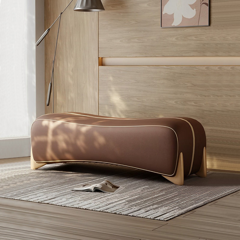 Banc de rangement Shontaya, Café, H 17,71 po x l 59,05 po x P 19,68 po