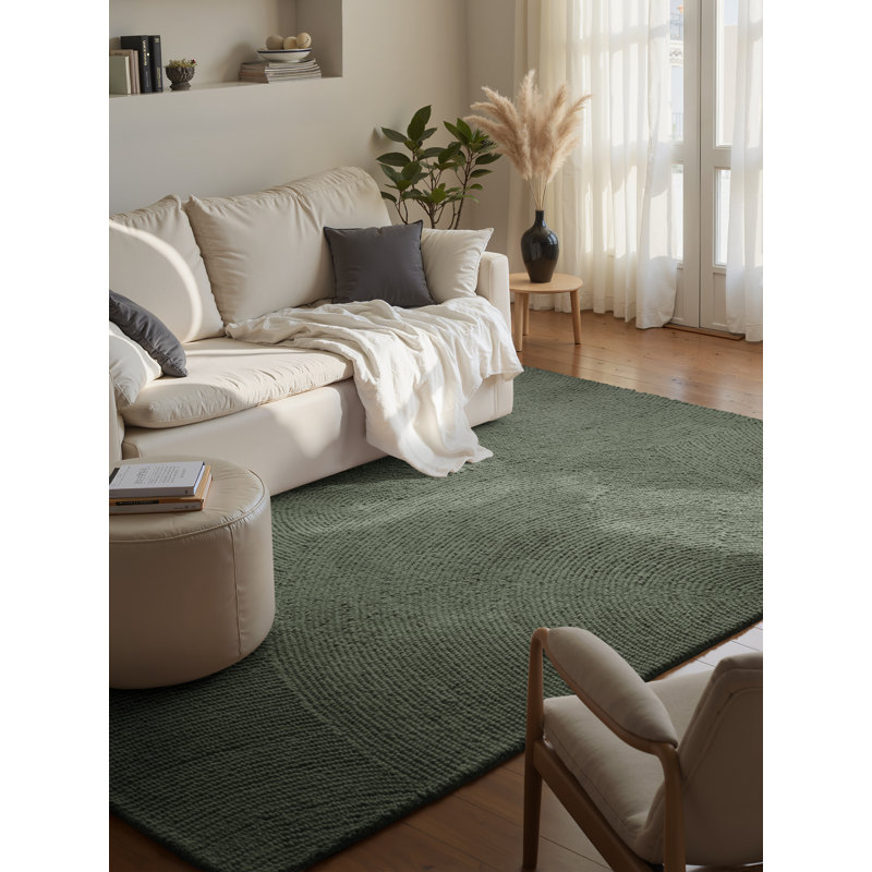 Calmio - Wool Rug by Hanse Home - Natural Living Room Rug Round, Hand-Tufted Wool Hygge, Scandinavian Living Room, Bedroom, Dining Room, Hallway