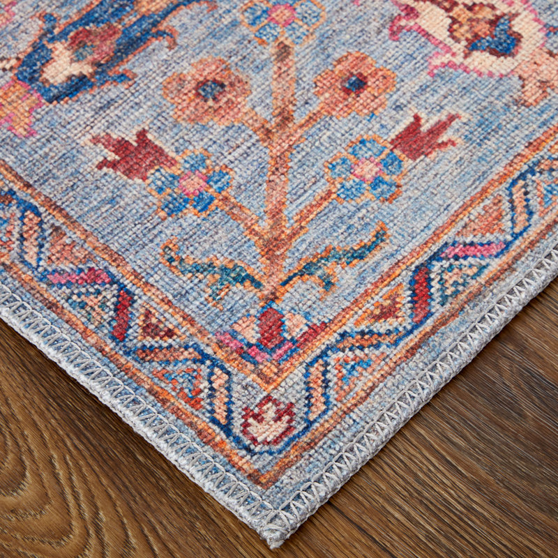 Kepler Washable Floral Indoor Rug, Rectangle 5'3" x 7'6"